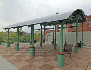 Green welding rooftop at terrace
