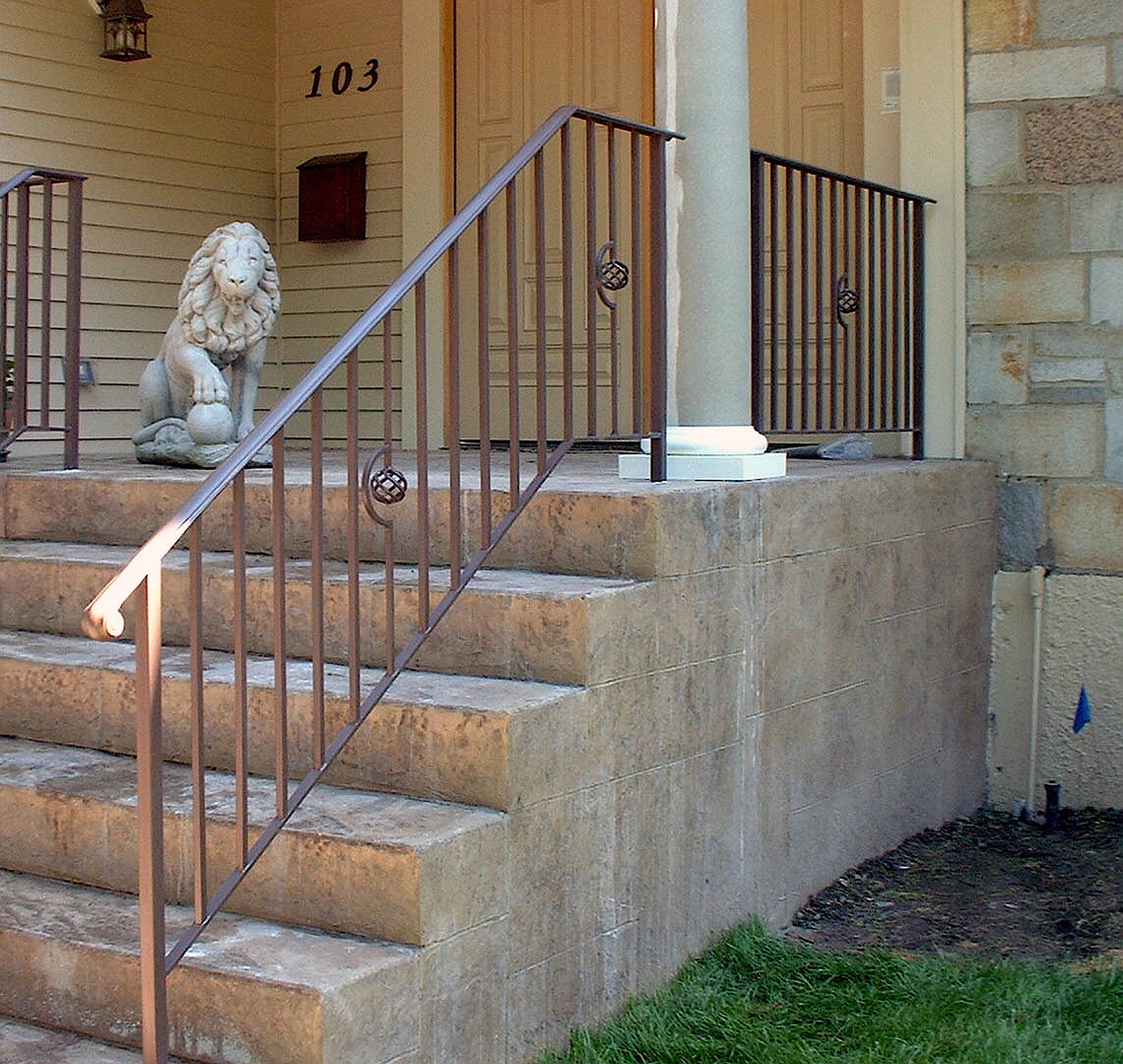 Two side of brown railing